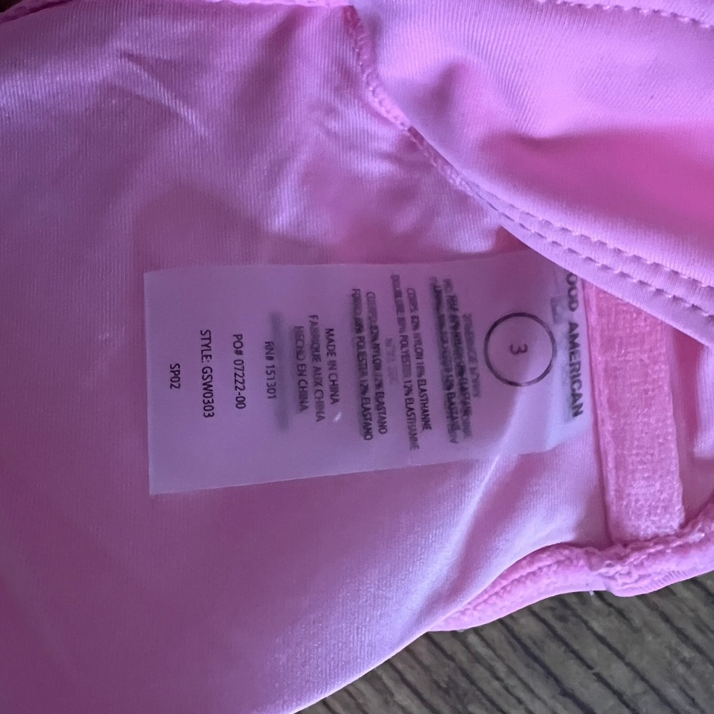 NWOT Good American Sugar Pink Halter One Piece Cut Out Strappy Swimsuit Large - Picture 5 of 5